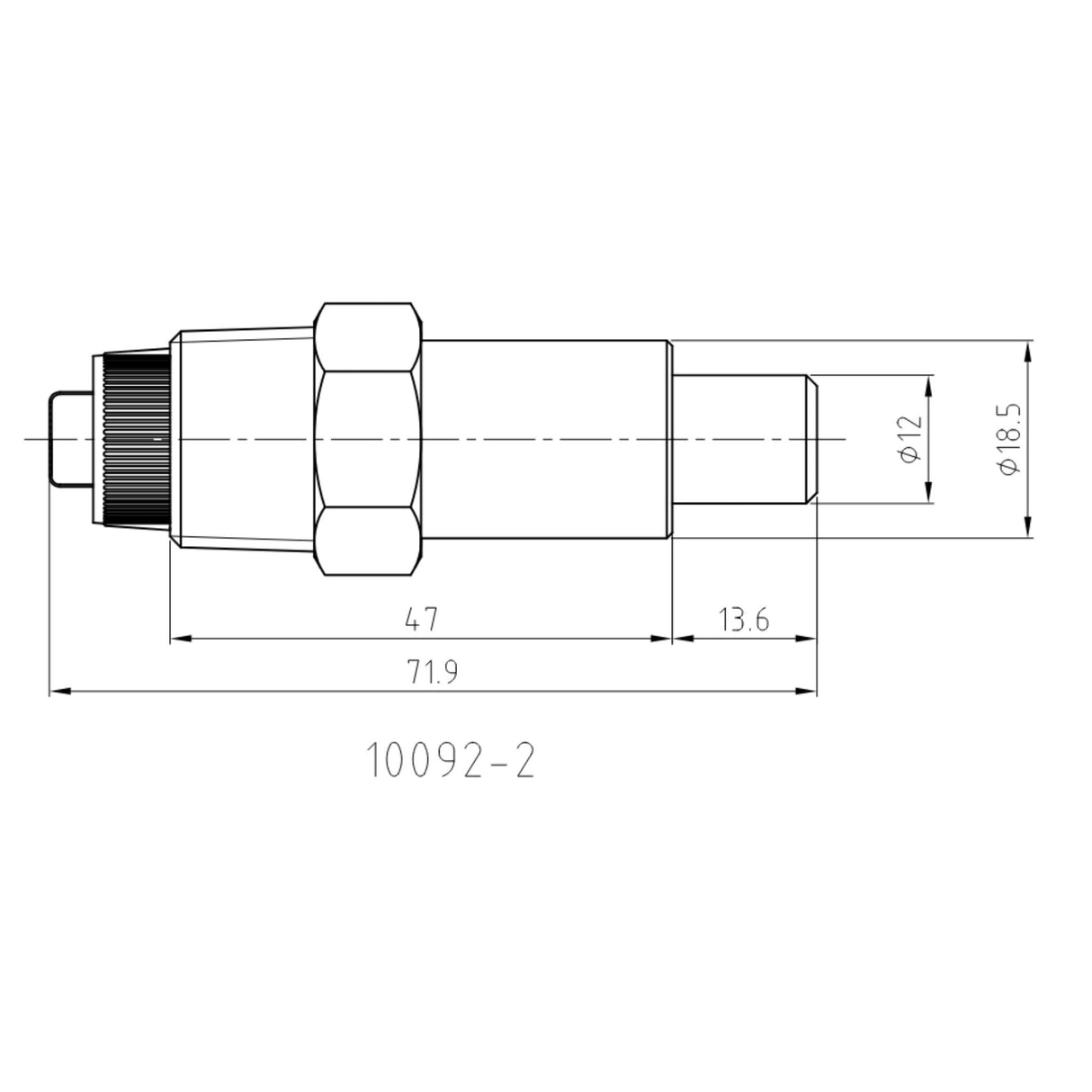 Kaukalonippa 1/2" Uk, 72mm