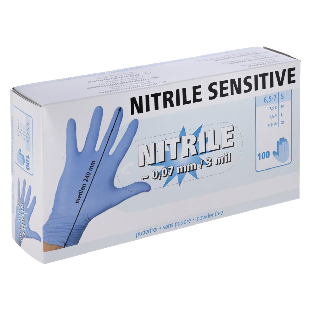 Kertakäyttökäsine Nitrile Sensitive 100 kpl