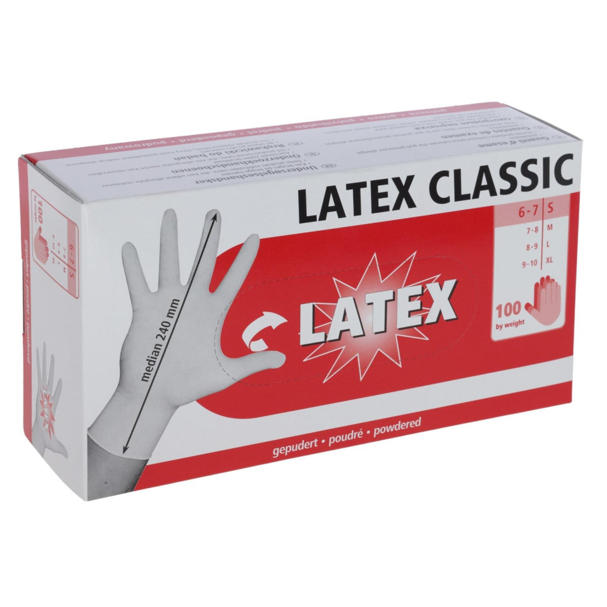 Kertakäyttökäsine Latex Classic 100 kpl