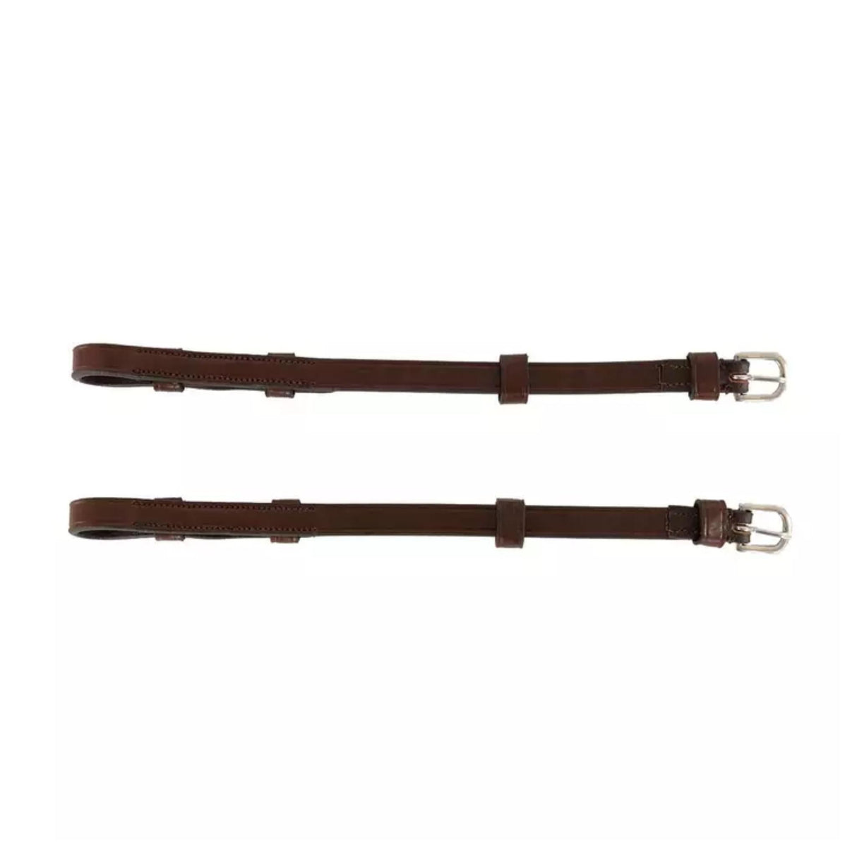 Cheek Pieces with Concealed Buckles 4/8" Brown / Silver
