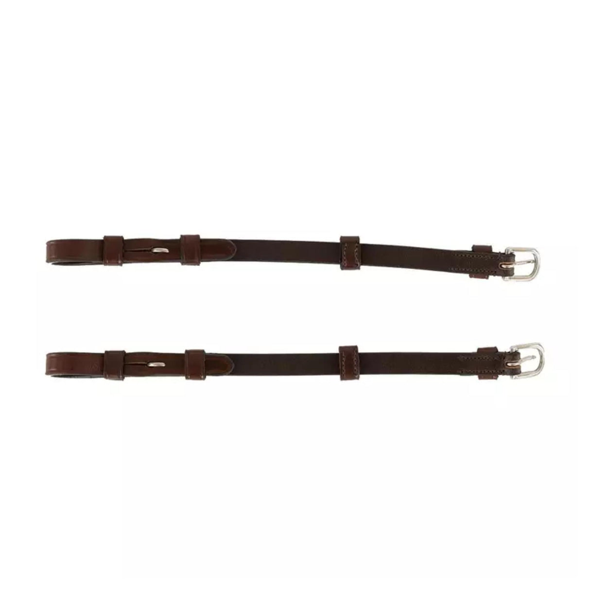 Cheek Pieces with Concealed Buckles 4/8" Brown / Silver