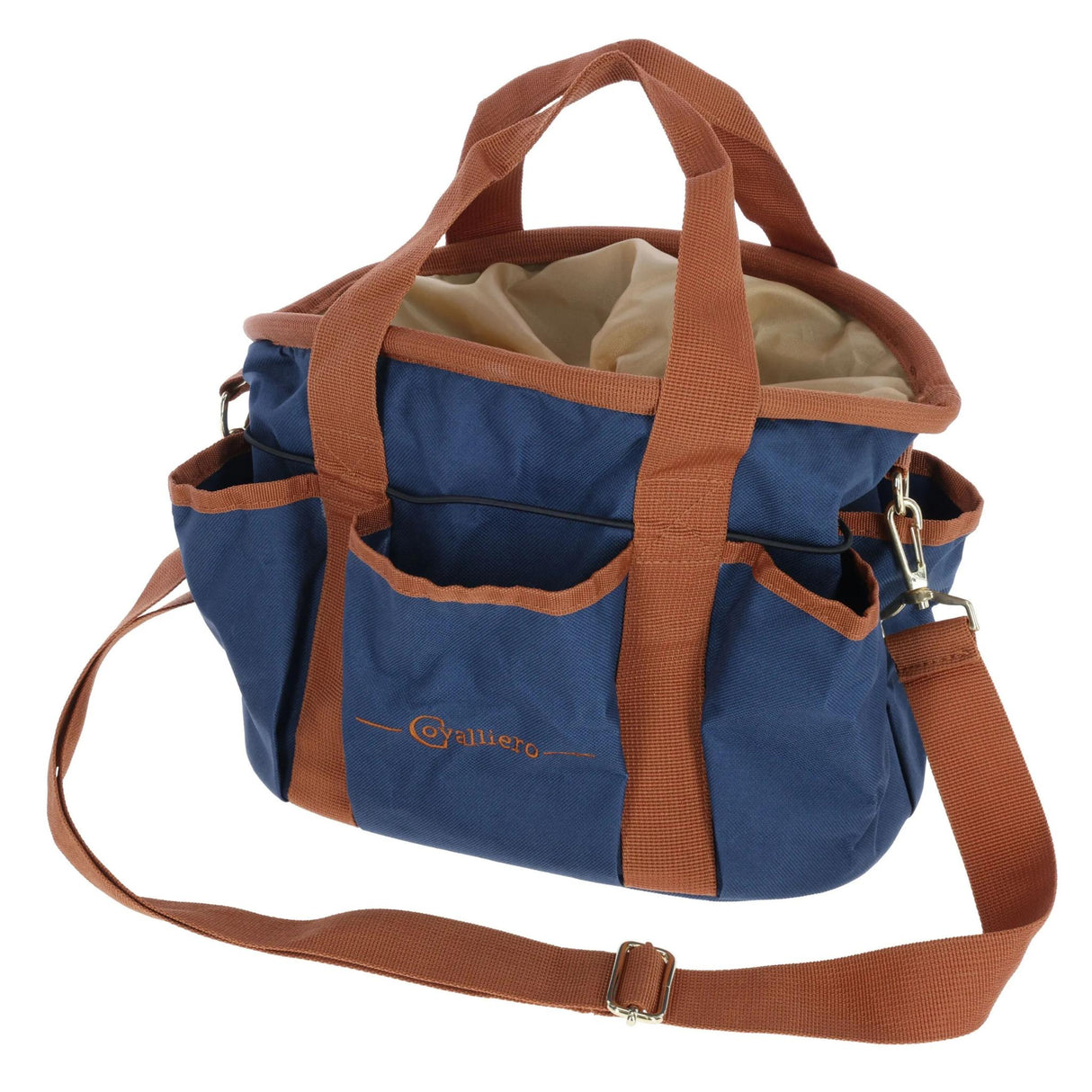 Harjalaukku Dark Blue/Cognac