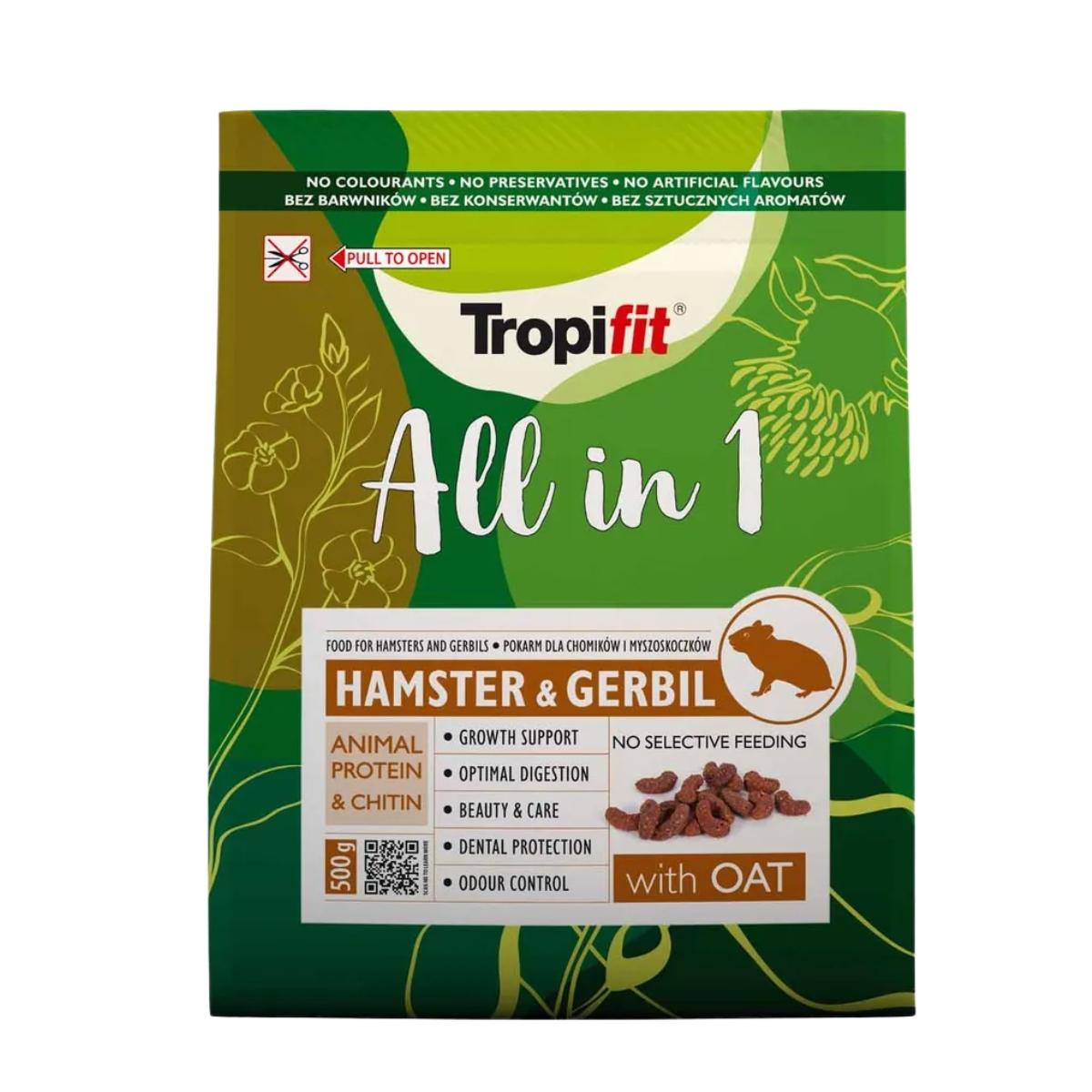 Täysravintopelletti All in 1 Hamster & Gerbil 500g