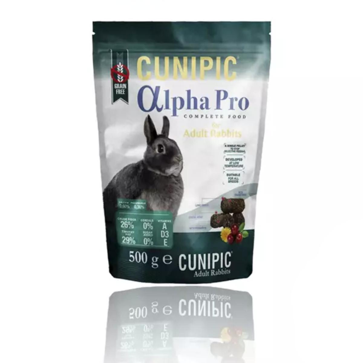 Täysravintopelletti Alpha Pro Adult Rabbit 500g