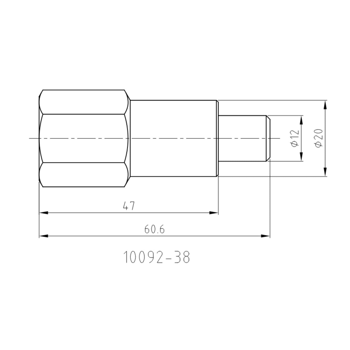 Kaukalonippa 3/8" Sk