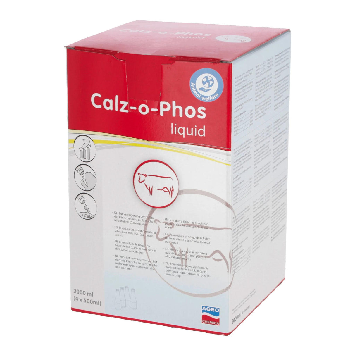 Kalsiumlisä Calz-o-Phos Lehmille 4 x 500 ml