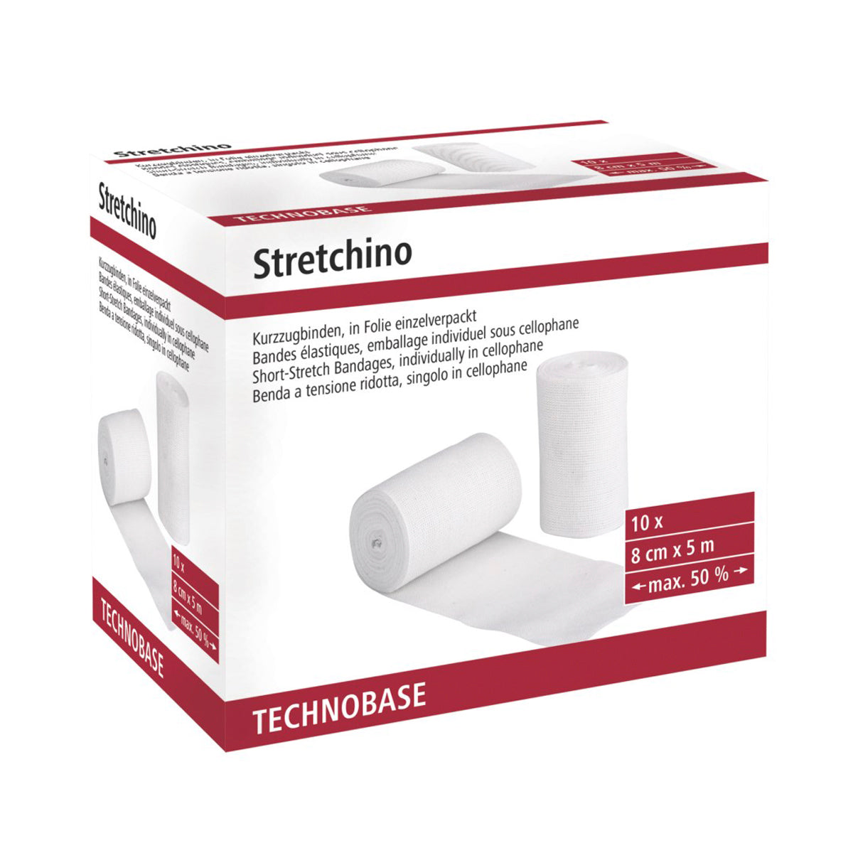 Elastinen Sideharso Stretchino 8cm x 5m, 10kpl