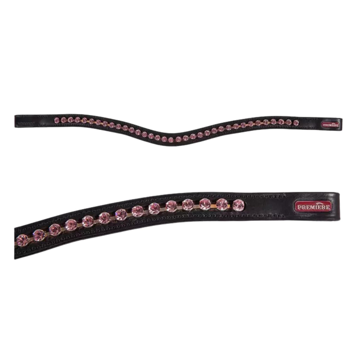 Browband Curved Crystal Black / Pink