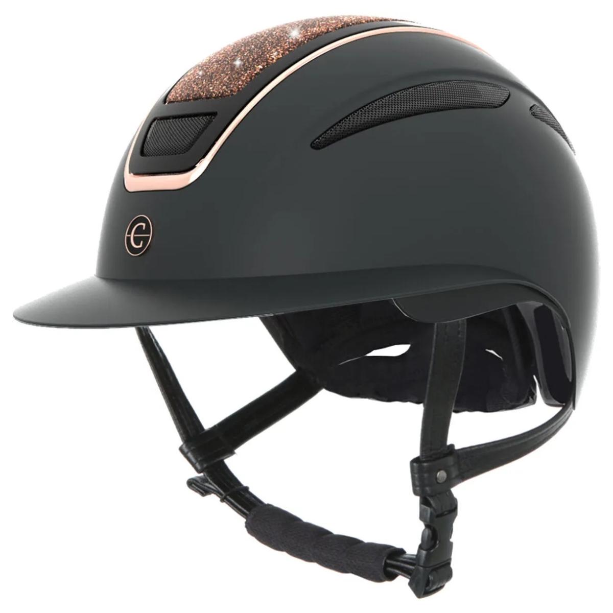 Ratsastuskypärä Elite Polo Black Rose Gold Glitter
