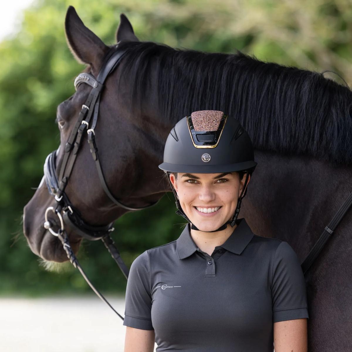 Ratsastuskypärä Elite Polo Black Rose Gold Glitter