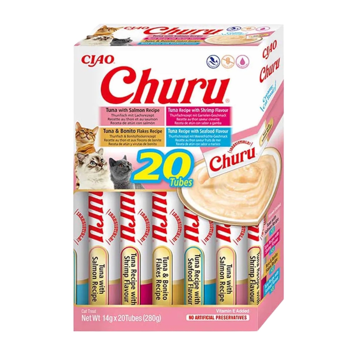 Kissanherkku Churu Puree Merenelävä Lajitelma 14g x 20kpl