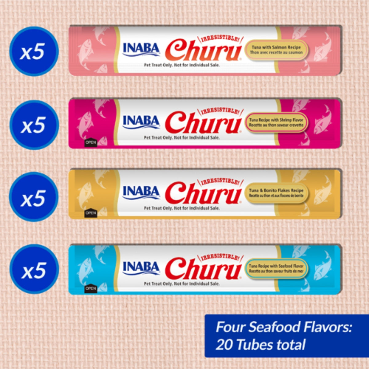Kissanherkku Churu Puree Merenelävä Lajitelma 14g x 20kpl