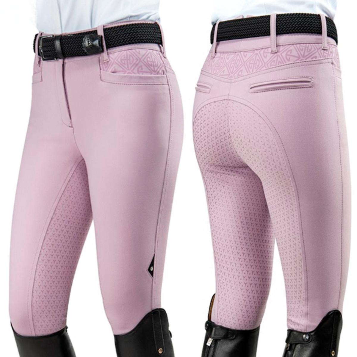 Naisten Ratsastushousut Limited Schoeller Full Grip High Waist Mauve