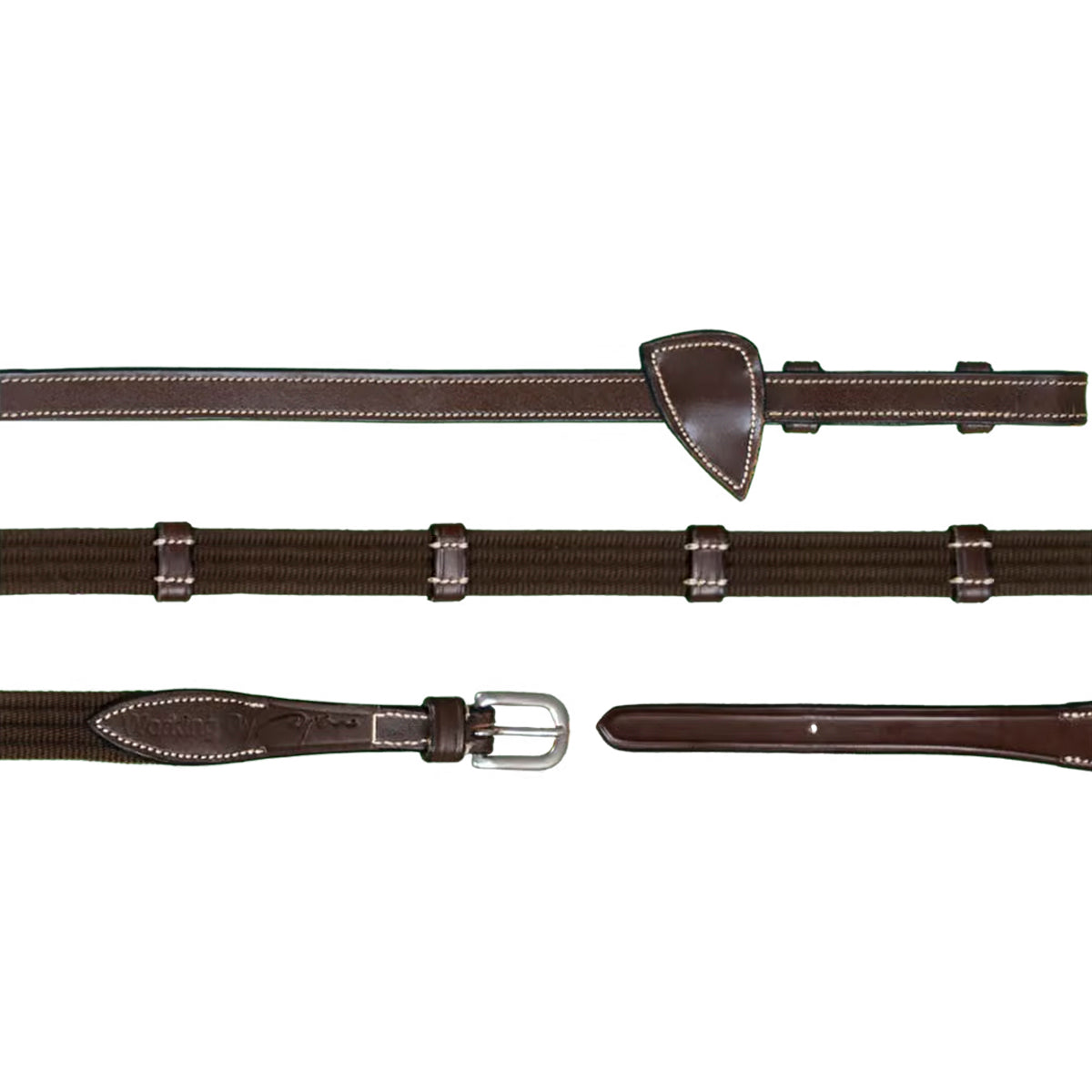 Reins Web 5/8" with 9 Leather Loops Working Collection
