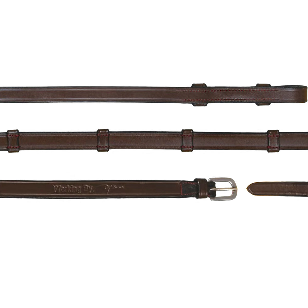 Reins Leather 5/8" with 7 Leather Loops Dressage Working Collection