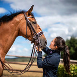 Double Bridle Patent/White Large Crank Noseband Working Collections