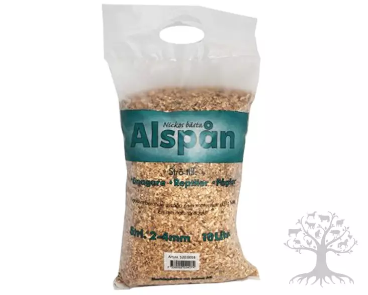 Alspån Leppahake Kuivike 2-4mm 25 Litraa - Jyrsijän Häkkikuivikkeet - 520.0060 - 1
