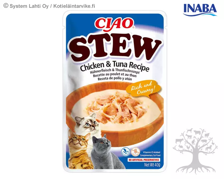 INABA Cat Treat Churu Stew Chicken & Tuna 40g - Treats for Cats - 798.5270 - 1