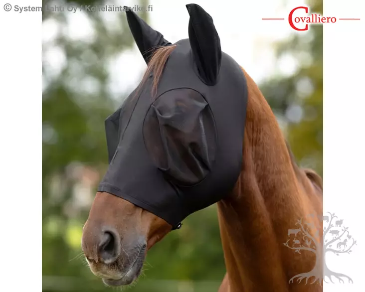 Covalliero Fly Bonnet FinoStretch Zipper Black - Fly Masks & UV protection - 3230540 - 1