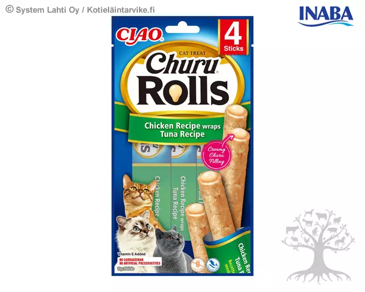 INABA Churu Rolls Tonnikala ja Kana - Treats for Cats - 798.5080 - 1