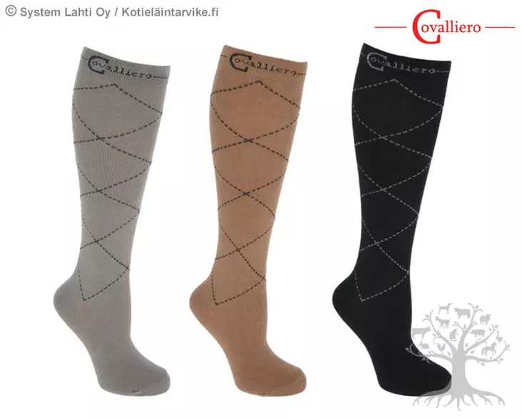Covalliero Riding Socks Karo Pack of 3 - Riding Socks - 3224521 - 1