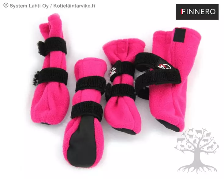 Finnero HALLA Dogs Winter Booties Pink - Dog Slippers - 60121 - 1
