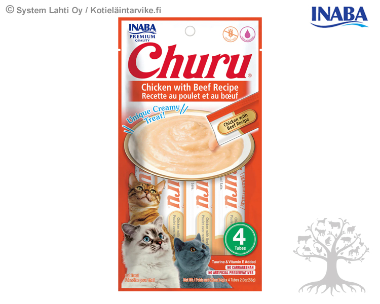 INABA Cat Treat Churu Chicken with Beef Kana ja Nauta - Main Image