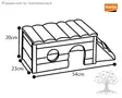 Karlie Rodent Wooden House Bigfoot 54x23x20cm - Rodent Houses & Cottages - 530.0722 - 2