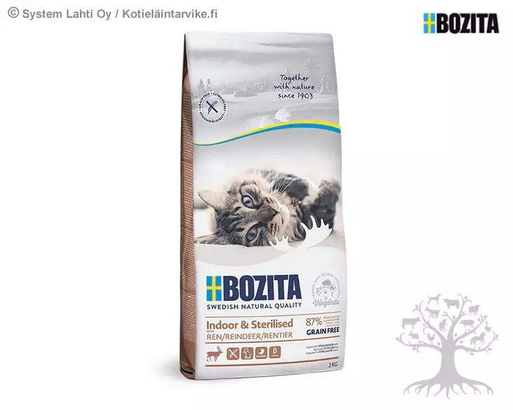 Bozita Kissan Kuivaruoka Indoor & Sterilised Reindeer Viljaton 2kg - Kissojen Kuivaruoka - 797.0612 - 1