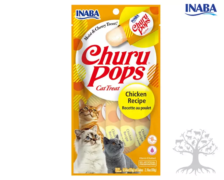 INABA Cat Treat Churu Pops Chicken - Treats for Cats - 798.5042 - 1