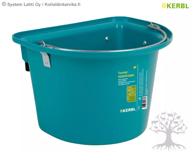 Kerbl Feed Trough Tournament Feed Manger with Hanging Bracket and Carrying Handle 12L - Feeding Troughs, Bowls - 328052 - 3