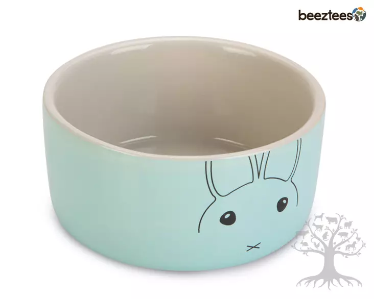 Beezvees Ceramic Cup Mint Rabbit 320ml - Food Bowls - 625333 - 1