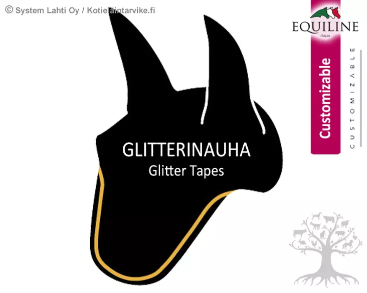 Equiline Korvahupun Glitterinauha - Equiline Korvahupun Kustomointi - E0055-3 - 1