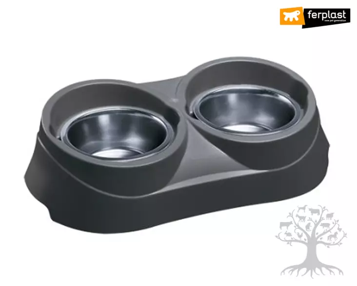 Ferplast Ruokakuppiteline Duo Feed 2x400ml - Telineet ja alustat - 645.0024 - 1