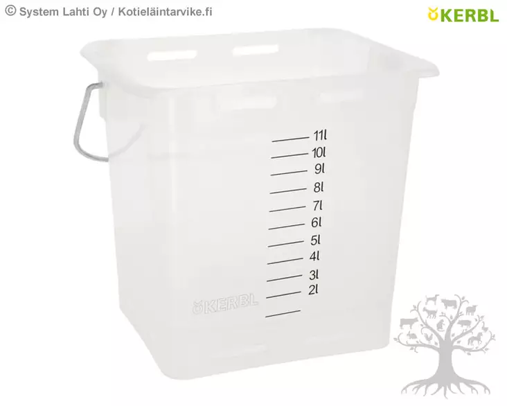 Kerbl Feeding Bucket 13L transparent - Feeding Buckets, Brackets - 14284 - 1