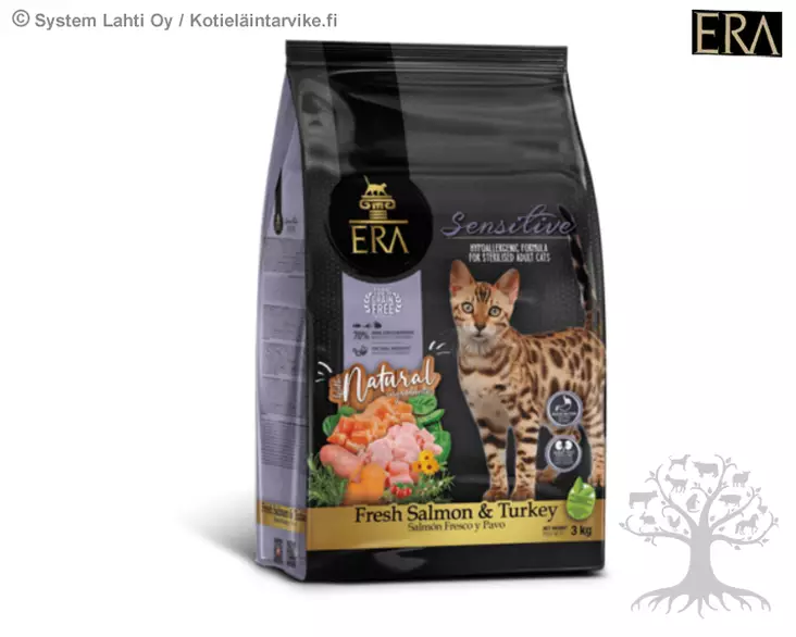 ERA Sterilised Sensitive Adult Lohi & Kalkkuna Viljaton 1,25kg - Kissojen Kuivaruoka - ERA172234 - 1