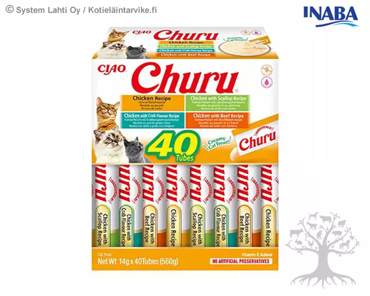 INABA Churu Puree Kana Lajitelma 40 - Treats for Cats - 798.5164 - 1