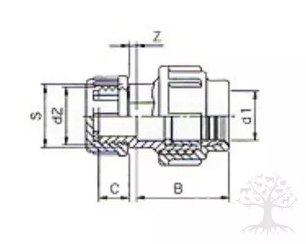 PE Lähtöliitin ulkokierre, 25mm x 3/4"uk päätyhatulla - PE-putkistot - 7.33.025 - 4