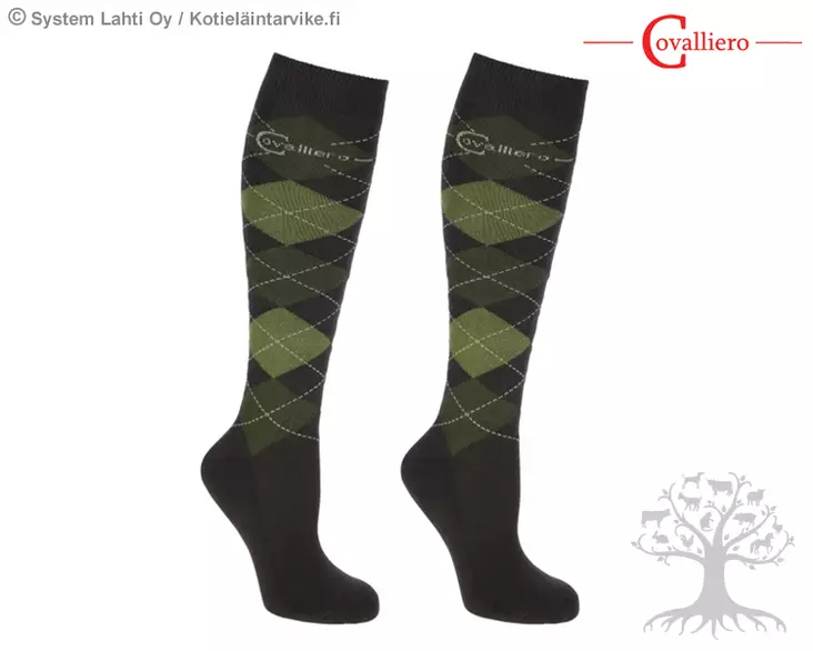Covalliero Riding Socks Brescia Brown/Khaki - Riding Socks - 3226315 - 1
