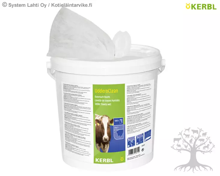 Kerbl Kostea lypsypyyhe UdderClean 1000kpl - Lypsypyyhkeet ja -paperit - 15815 - 1