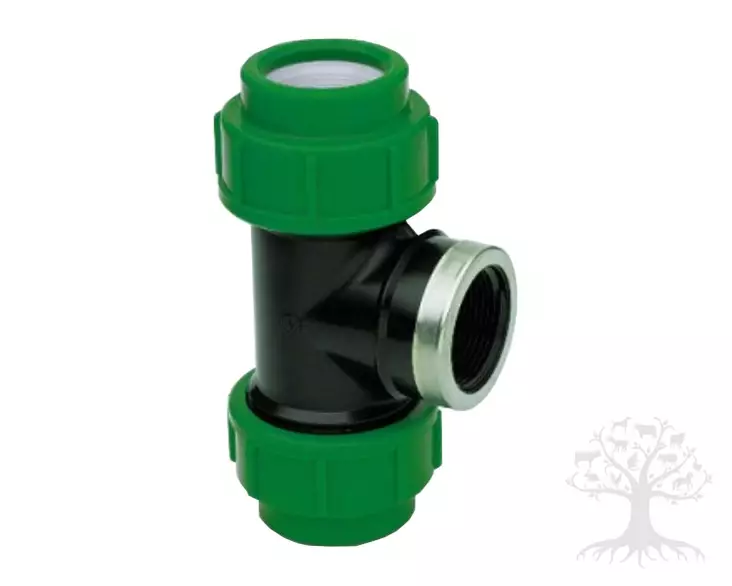 PE T-liitin 25mm x 3/4"sisäkierre x 25mm - PE Piping - 7.15.025 - 2