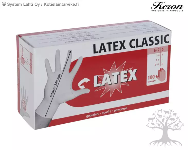 Keron Disposable Glove Latex Classic 100pcs - Disposable gloves - 15355 - 1