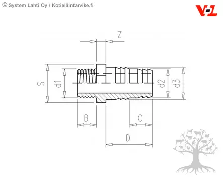 Letkuliitin Ulkokierre - PVC-putkistot - 3.57.026 - 4