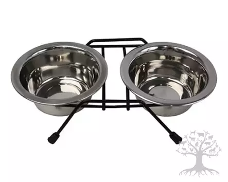 Ozami Teräksinen Ruokakuppiteline 2x1700ml - Telineet ja alustat - 645.6026 - 1