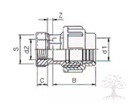 PE Lähtöliitin sisäkierre, 25mm x 3/4"sk - PE-putkistot - 7.35.026 - 3