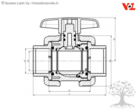 Palloventtiili - PVC-putkistot - 6.15.016 - 2