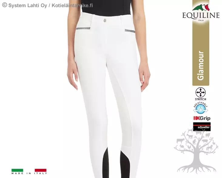 Equiline Limited Women's Riding Breeches Schoeller Full Grip High Waist Gingerg - Equiline Women's Riding Breeches  - N08906 - 1