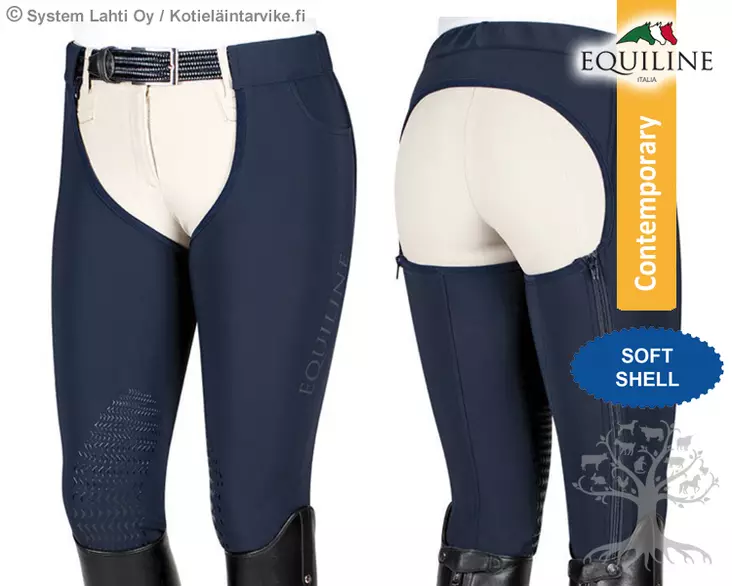 Equiline Limited Unisex Full Chaps Softshell Knee Grip - Equiline Women's Riding Breeches  - N08806 - 1