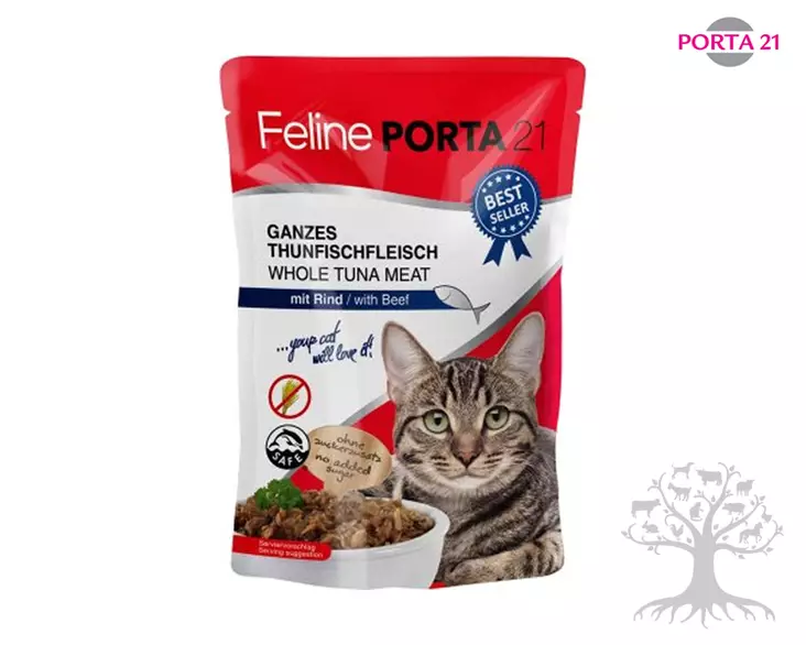 Feline Porta 21 Märkäruoka Tonnikala-Nauta 100g - Feline Porta 21 - 799.2166 - 3