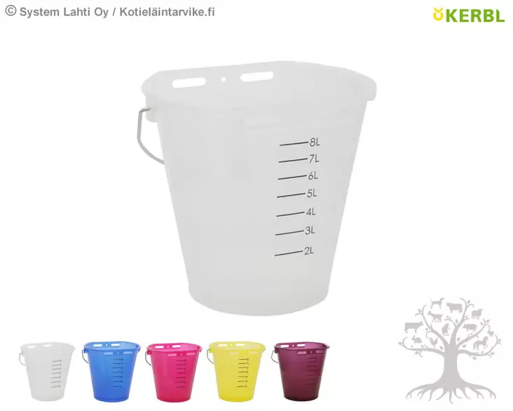 Kerbl Feeding Bucket 8L transparent - Feeding Buckets, Brackets - 14266 - 1